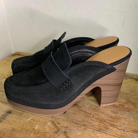 Splendid Shoes - Splendid vina black leather clog slip on mule loafer front chic